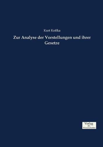 Cover image for Zur Analyse der Vorstellungen und ihrer Gesetze