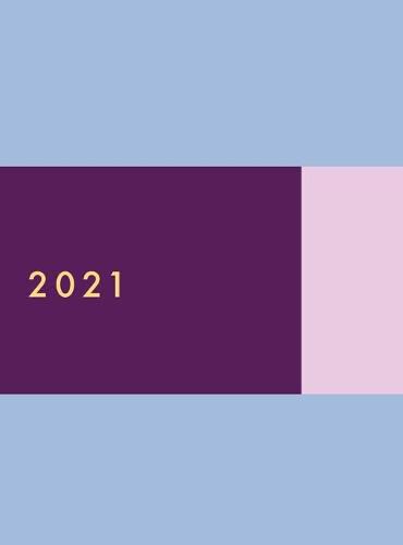 Cover image for 2021 Daily Planner Hardcover: One Page per Day 2021 Daily Planner, 8.5x11, Jan - Dec 2021, 12 Month, Dated Planner 2021 Productivity, XL Planner, Purple, Blue