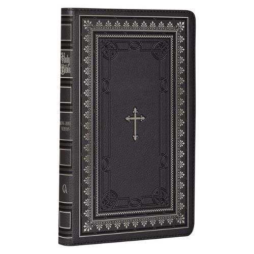 Cover image for KJV Holy Bible Standard Size Faux Leather Red Letter Edition - Thumb Index & Ribbon Marker, King James Version, Black/Gold Cross