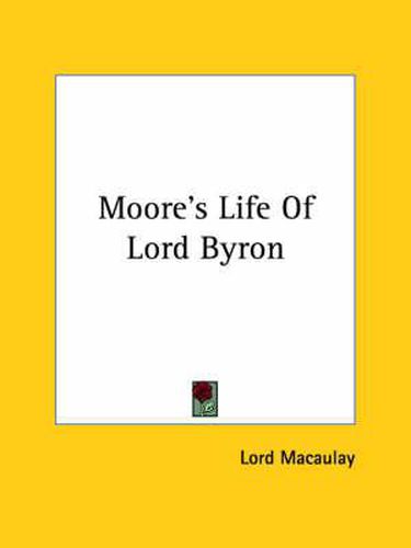Cover image for Moore's Life of Lord Byron