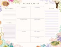 Cover image for Art of Nature: Under the Sea Weekly Planner Notepad