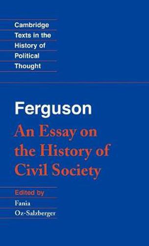Cover image for Ferguson: An Essay on the History of Civil Society
