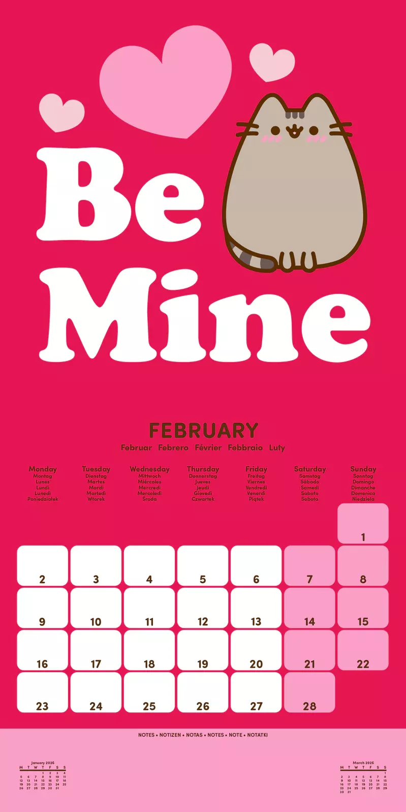 Pusheen 2026 Square Calendar