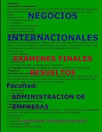 Cover image for Negocios Internacionales-Ex menes Finales Resueltos: Facultad: Administraci n de Empresas