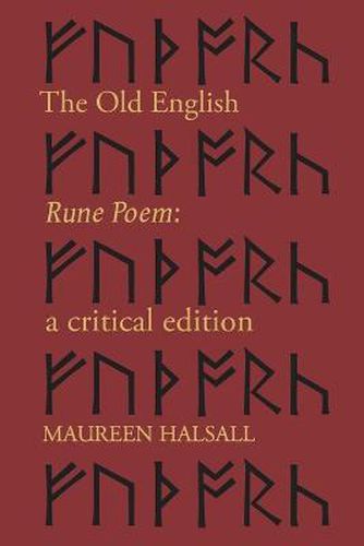 Cover image for The Old English Rune Poem: A Critical Edition