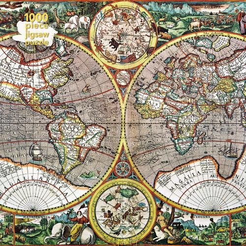 Cover image for Jigsaw: Pietr Van Der Keere, World Map, 1607 (1000-piece)