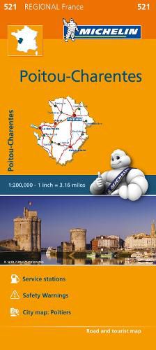 Cover image for Poitou-Charentes - Michelin Regional Map 521: Map