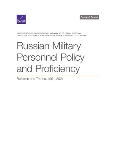 Cover image for Russian Military Personnel Policy and Proficiency