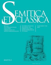 Cover image for Semitica Et Classica, Vol. 8