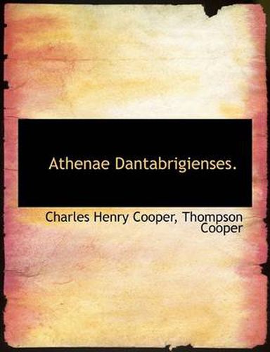 Cover image for Athenae Dantabrigienses.