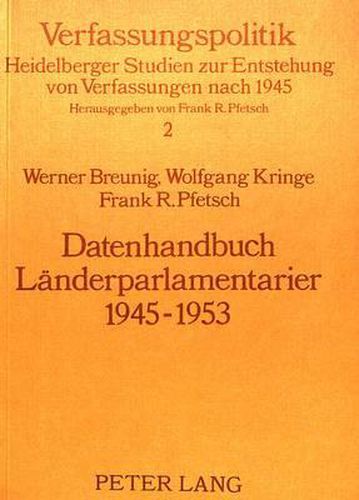 Cover image for Datenhandbuch Laenderparlamentarier 1945-1953