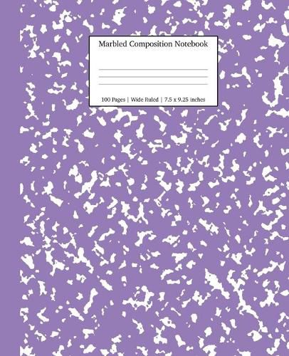 Cover image for Marbled Composition Notebook: Lavender Marble Wide Ruled Paper Subject Book
