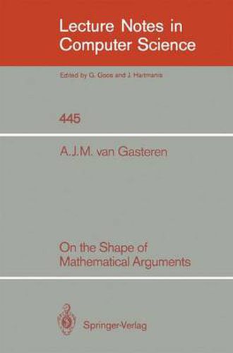 Cover image for On the Shape of Mathematical Arguments