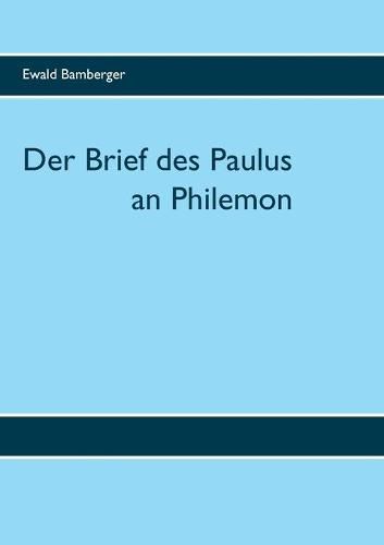 Cover image for Der Brief des Paulus an Philemon