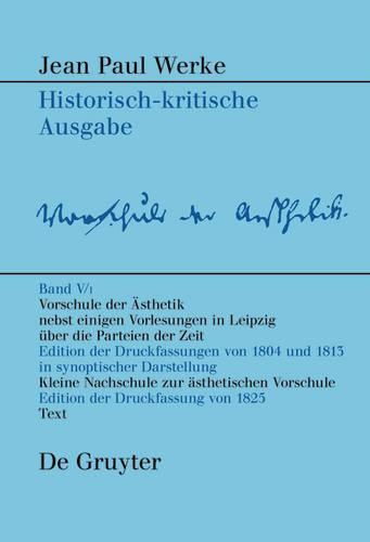 Cover image for Vorschule Der Aesthetik: Nebst Einigen Vorlesungen in Leipzig UEber Die Parteien Der Zeit