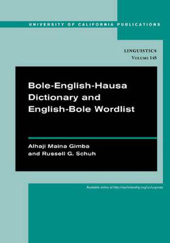 Cover image for Bole-English-Hausa Dictionary and English-Bole Wordlist