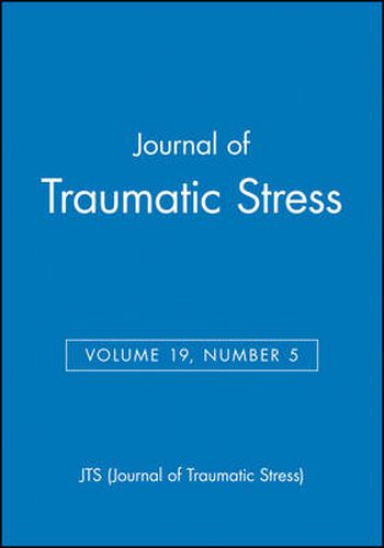 Cover image for Journal of Traumatic Stress, Volume 19, Number 5