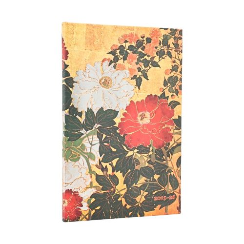 Cover image for 2026 Natsu (Rinpa Florals) Maxi 18-month Vertical Hardcover Flexi Dayplanner 2025-2026 (Elastic Band Closure)