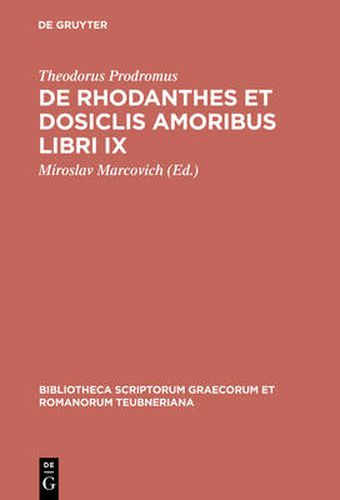 Cover image for De Rhodanthes Et Dosiclis Amo CB