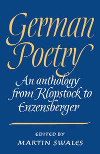 Cover image for German Poetry: An Anthology from Klopstock to Enzensberger