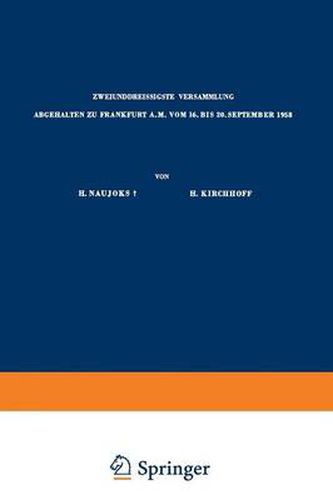 Cover image for Verhandlungen der Deutschen Gesellschaft fur Gynakologie: Zweiunddreissigste Versammlung Abgehalten zu Frankfurt a.M. vom 16. bis 20. September 1958