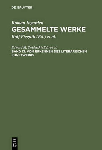 Cover image for Vom Erkennen des literarischen Kunstwerks