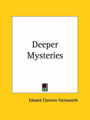 Cover image for Deeper Mysteries (1821)