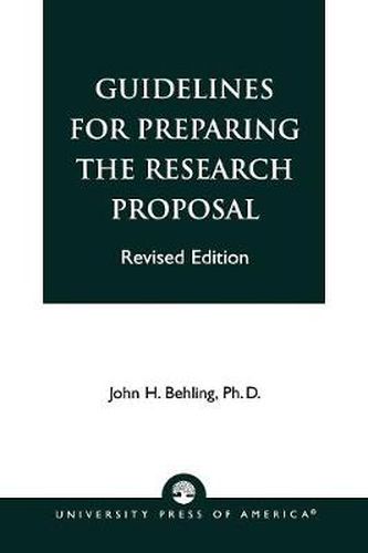 Cover image for Guidelines for Preparing the Research Proposal