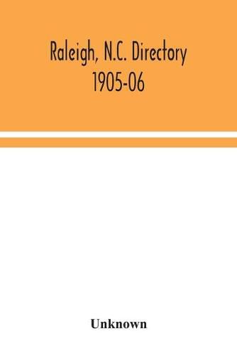 Cover image for Raleigh, N.C. directory 1905-06