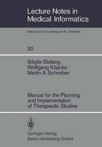 Cover image for Manual for the Planning and Implementation of Therapeutic Studies