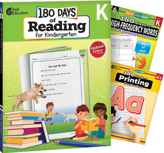 Cover image for 180 Days (TM): Reading, High-Frequency Words, & Printing Grade K: 3-Book Set
