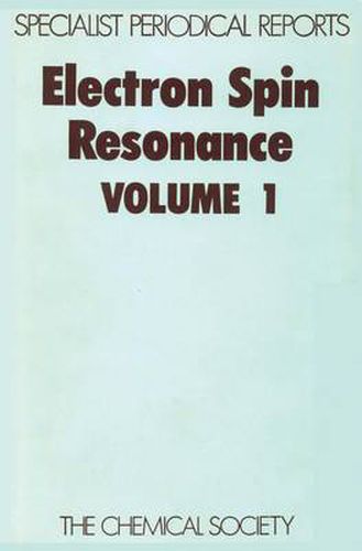 Cover image for Electron Spin Resonance: Volume 1