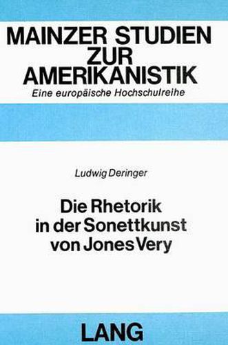 Cover image for Die Rhetorik in Der Sonettkunst Von Jones Very