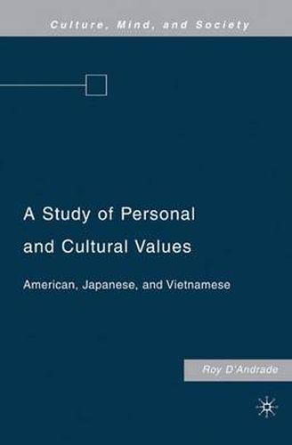 Cover image for A Study of Personal and Cultural Values: American, Japanese, and Vietnamese