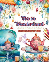 Cover image for Tea in Wonderland - Coloring Book for Kids - Cheerful Designs of a Charming World of Tea to Encourage Creativity