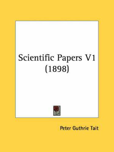 Cover image for Scientific Papers V1 (1898)