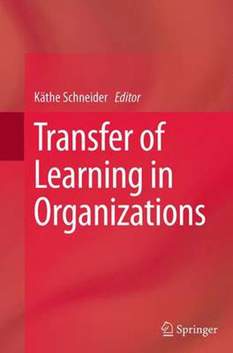 Cover image for Transfer of Learning in Organizations