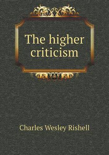 Cover image for The higher criticism