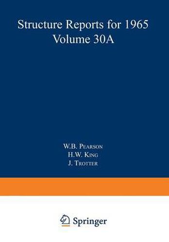 Cover image for Structure Reports for 1965, Volume 30A