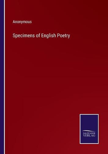 Specimens of English Poetry