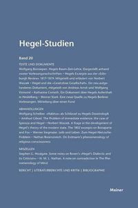 Cover image for Hegel-Studien / Hegel-Studien Band 20 (1985)