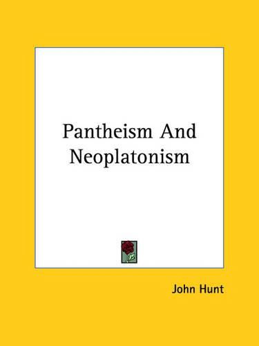 Cover image for Pantheism and Neoplatonism