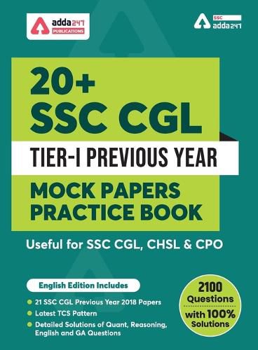 Cover image for 20+ SSC CGL Tier-I Previous Year Mock Papers Practice Book English Medium