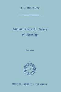 Cover image for Edmund Husserl's Theory of Meaning