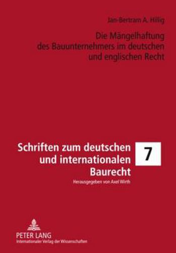 Cover image for Die Maengelhaftung Des Bauunternehmers Im Deutschen Und Englischen Recht