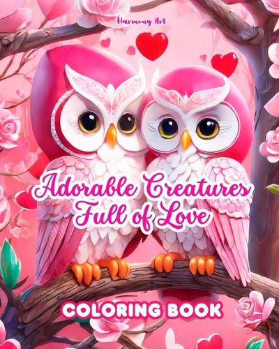 Cover image for Adorable Creatures Full of Love Coloring Book Source of infinite creativity Perfect Valentine's Day gift