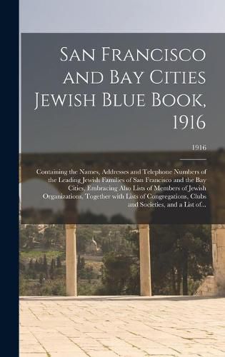 Cover image for San Francisco and Bay Cities Jewish Blue Book, 1916