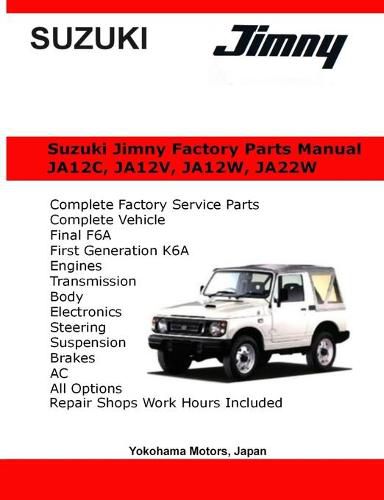 Cover image for Suzuki Jimny English Factory Parts Manual JA12, JA22W Series