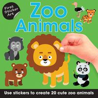 Cover image for First Sticker Art: Zoo Animals: Use Stickers to Create 20 Cute Zoo Animals