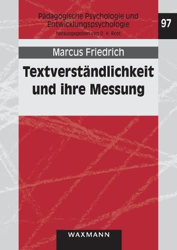 Cover image for Textverstandlichkeit und ihre Messung: Entwicklung und Erprobung eines Fragebogens zur Textverstandlichkeit